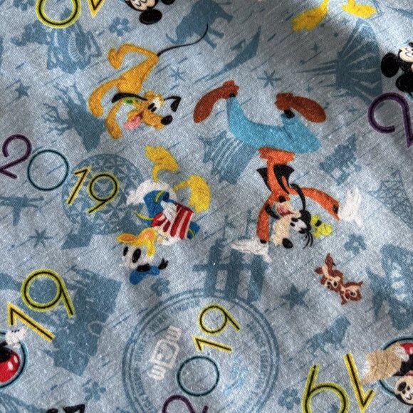 Walt Disney World EPCOT 2019 V-neck Short Sleeve Top Women’s 1X Blue Vacation - Picture 9 of 12